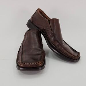 Venturini For Men Brown Leather Slip On Square Toe Loafers Dress Shoes Mens 10.5